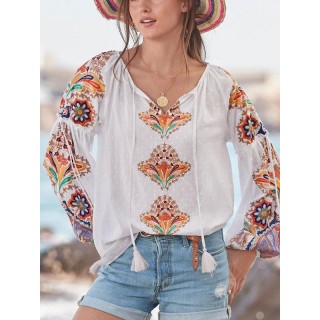 Bohemia Embroidered Long Sleeves Blouses&Shirts Tops