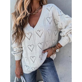 Hollow Loose Long Sleeves Sweater Tops